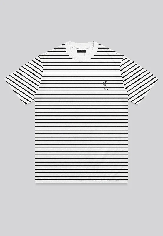 Men's comfortable wear t-shirt-STRIPE T-SHIRT WASHED BLACK