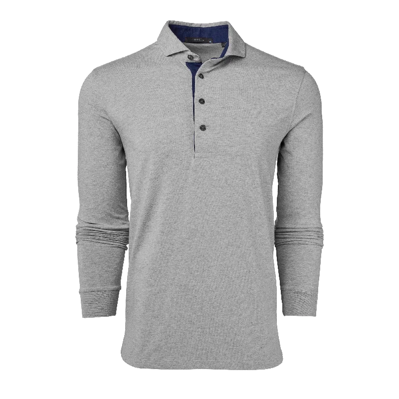 Men's tech-fabric gym polo shirt-Apache Long Sleeve Polo