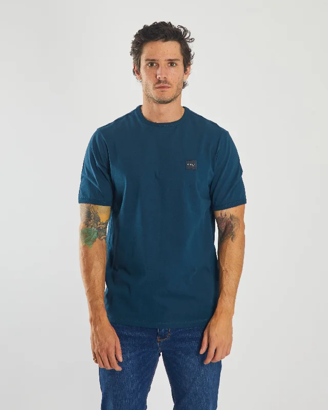 Men's organic cotton blend t-shirt-Thaddeus Tee Midnight Teal