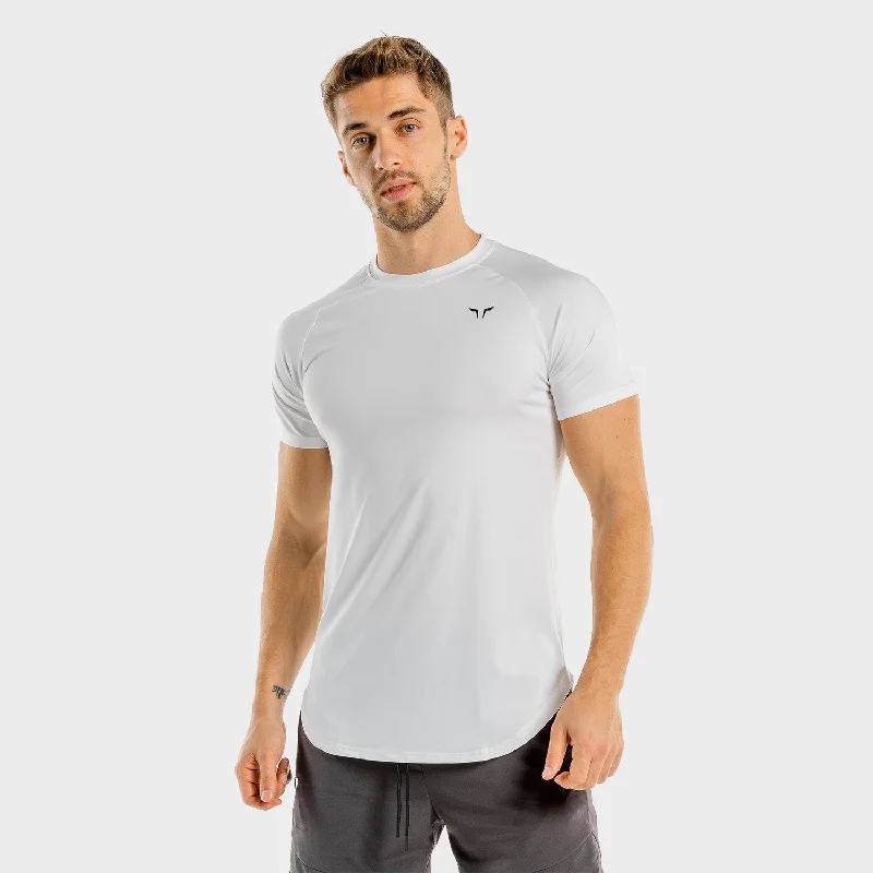 Men's ultra-breathable athletic t-shirt-Limitless Razor Tee - White