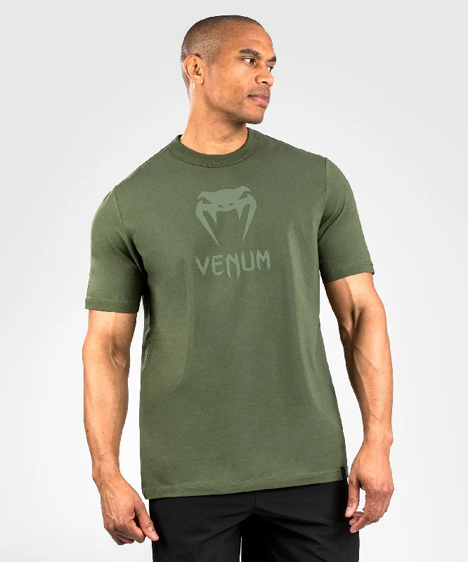 Men's workout tech t-shirt-Venum Classic T-Shirt - Green/Green