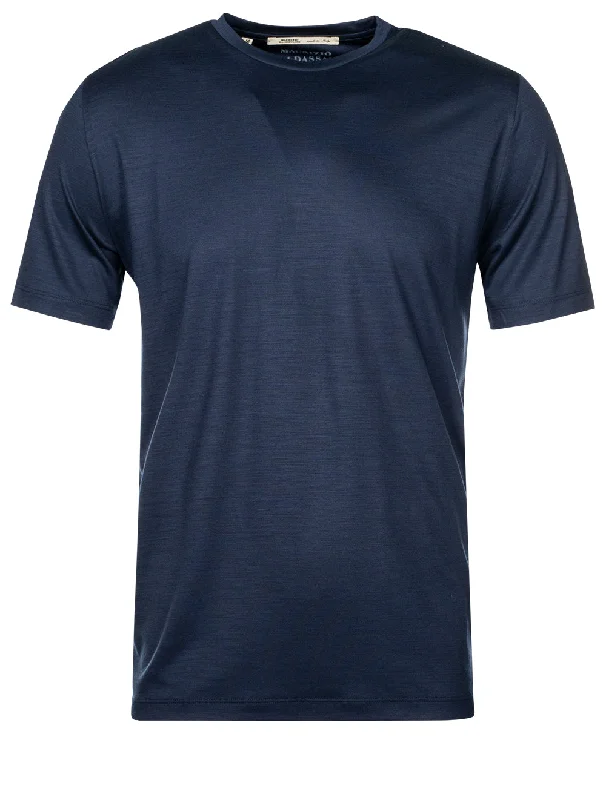 Men's relaxed fit athletic t-shirt-Reda Active T-shirt Navy