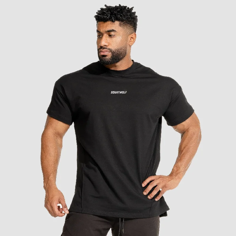 Men's ultra-breathable athletic t-shirt-Bodybuilding Tee - Black