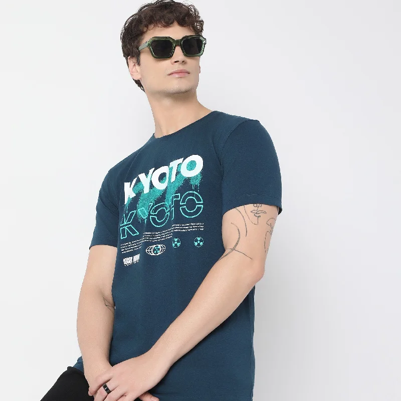 Men's eco-friendly recycled t-shirt-Regular Fit Graphic T-Shirt