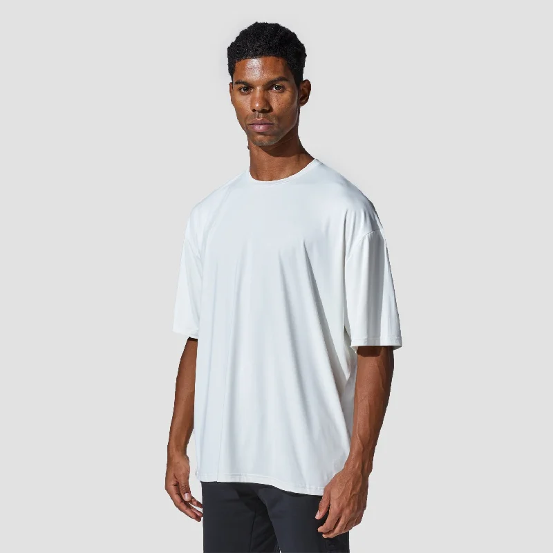 Men's ultra-breathable athletic t-shirt-Graphic Wordmark Oversized Tee - Star White