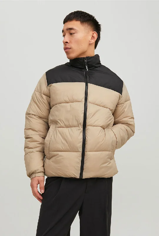 Men's high-performance travel jacket-JACK AND JONES TOBY PUFFER COLLAR JACKET