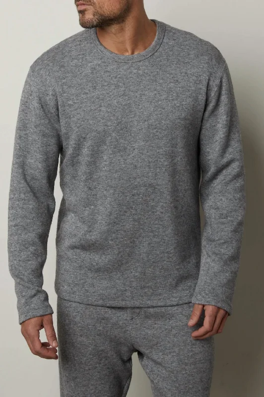 Men's essential sweatshirt-Remington Pullover In Heather Grey