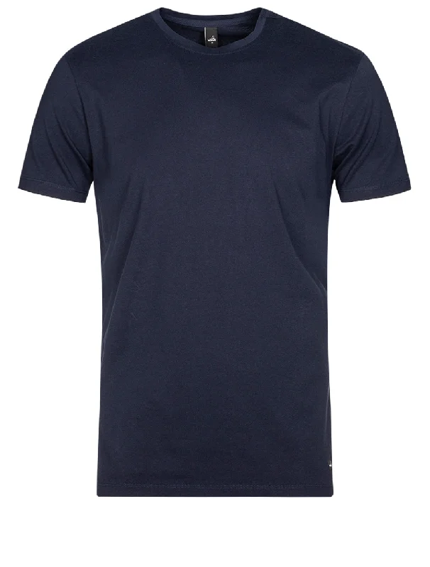 Men's high-performance fabric t-shirt-Crew Neck T-shirt Navy Blue