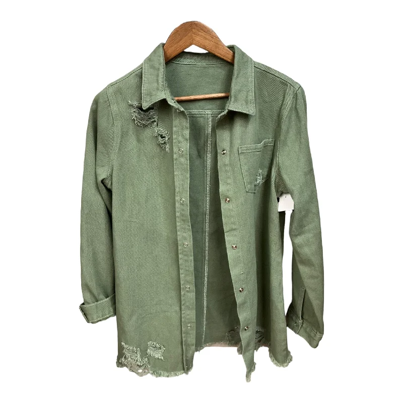 Men's non-iron travel jacket-Jacket Shirt By Clothes Mentor In Green, Size: M