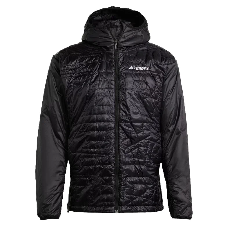 Men's sporty raincoat-Adidas Terrex Xperior Varilite Primaloft Hooded Jacket Black