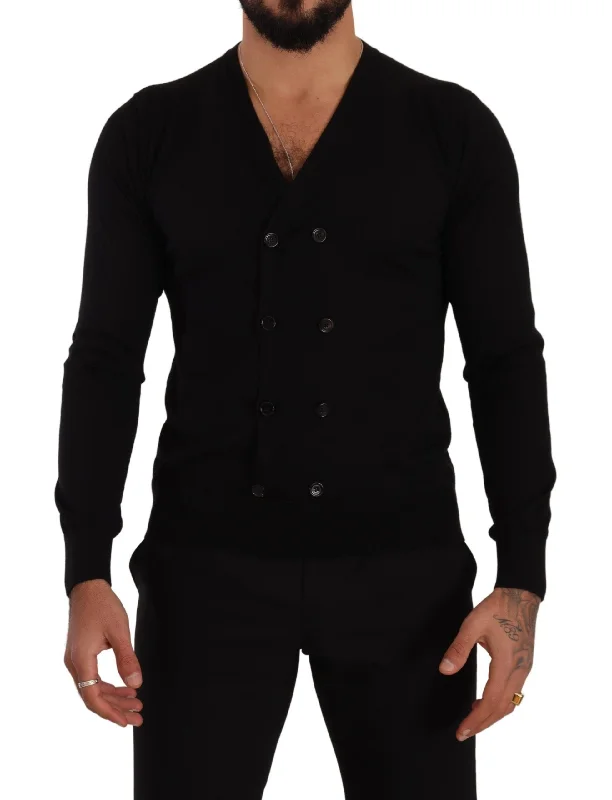 Men's pullover sweater-Dolce & Gabbana Elegant V-Neck Cashmere Men's Cardigan