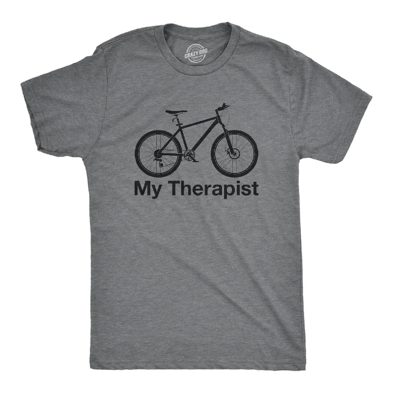 Men's sustainable jersey t-shirt-My Therapist Bicycle Men's T Shirt