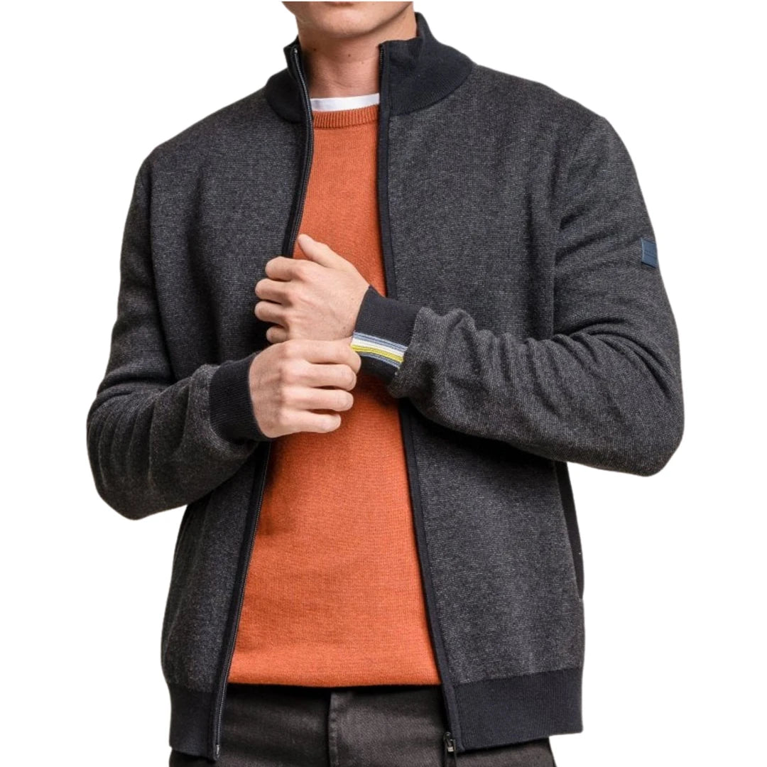 Men's comfortable hiking jacket-Artega - Men's Knitted Full-Zip Jacket