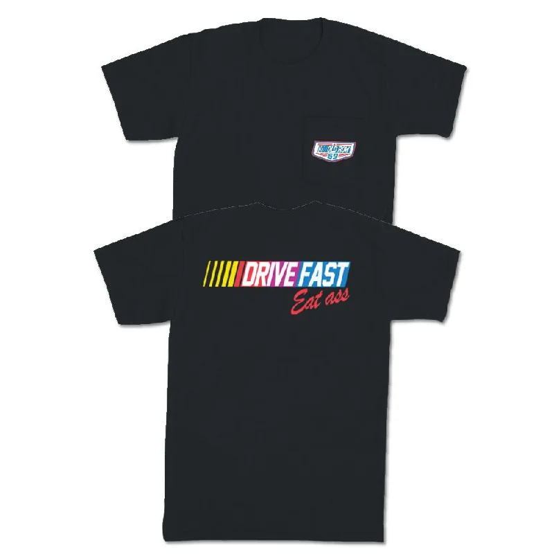 Men's lightweight athletic t-shirt-Drive Fast Eat Ass Pocket Tee