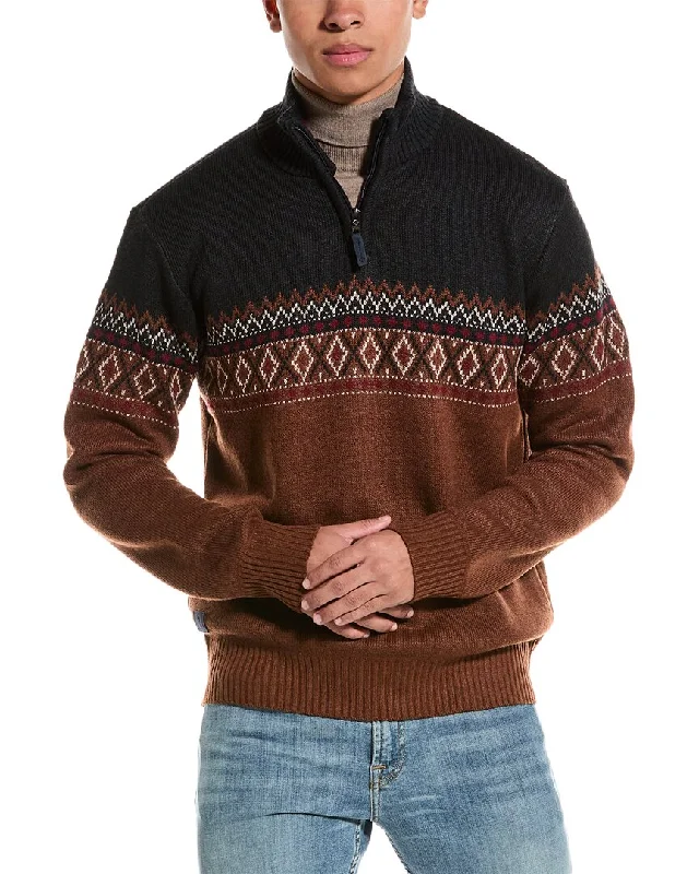 Men's pajama sweater-Point Zero Bonded 7 Gauge Recycled Texture 1/4-Zip Sweater