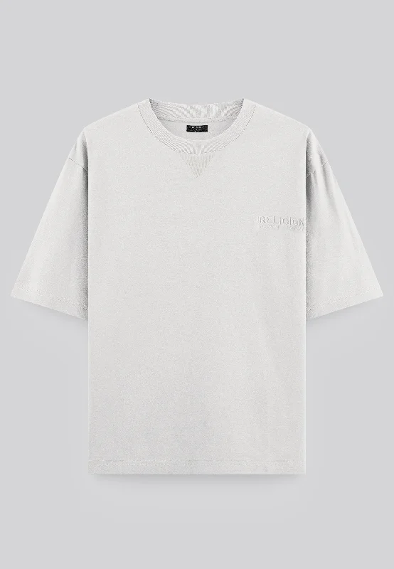 Men's eco-friendly recycled t-shirt-LOGO OVERSIZED T-SHIRT OFF WHITE