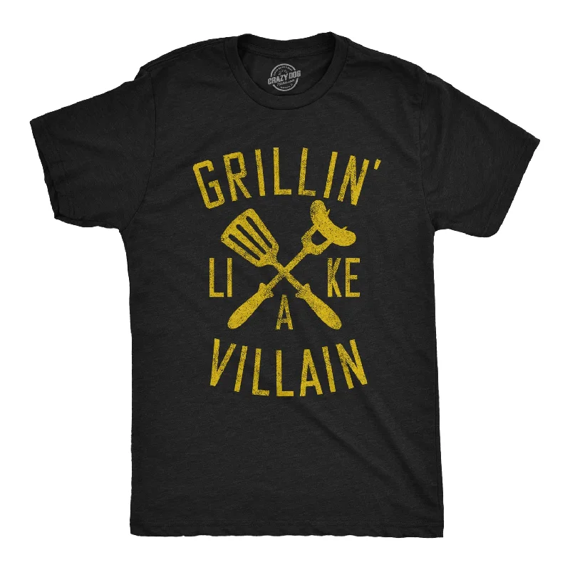 Men's lightweight athletic t-shirt-Grillin Like A Villain Men's T Shirt