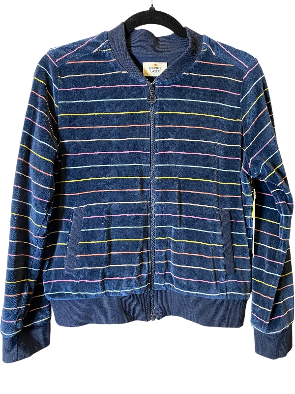 Men's eco-conscious performance jacket-Jacket Moto By Marine Layer In Striped Pattern, Size: S