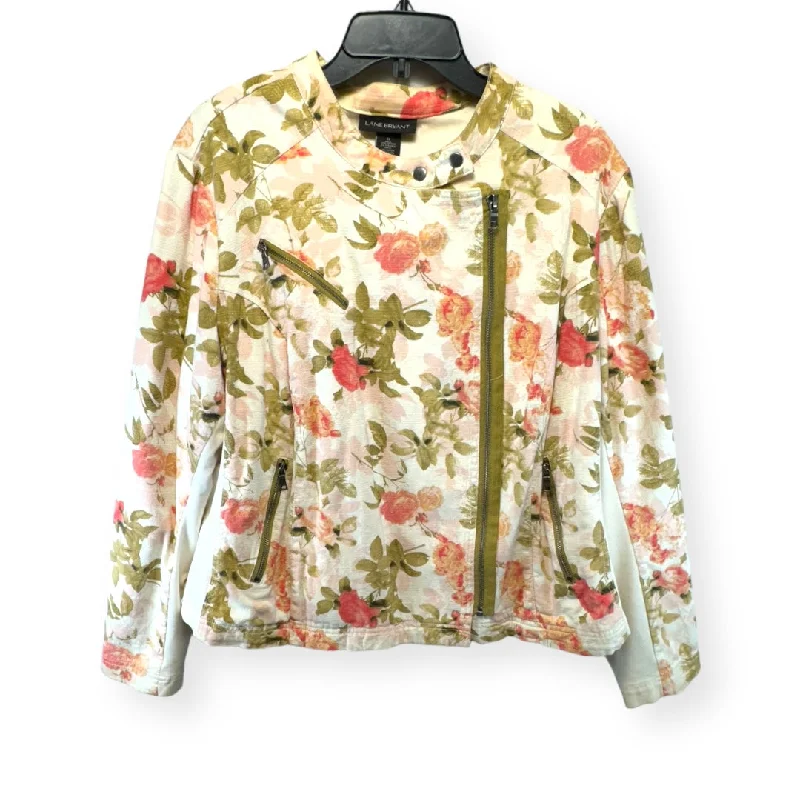 Men's summer casual jacket-Floral Print Jacket Moto Lane Bryant, Size 24