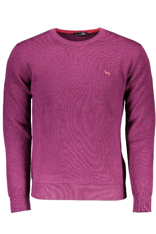 Men's travel knitwear-Harmont & Blaine Elegant Crew Neck Wool Sweater with Men's Embroidery