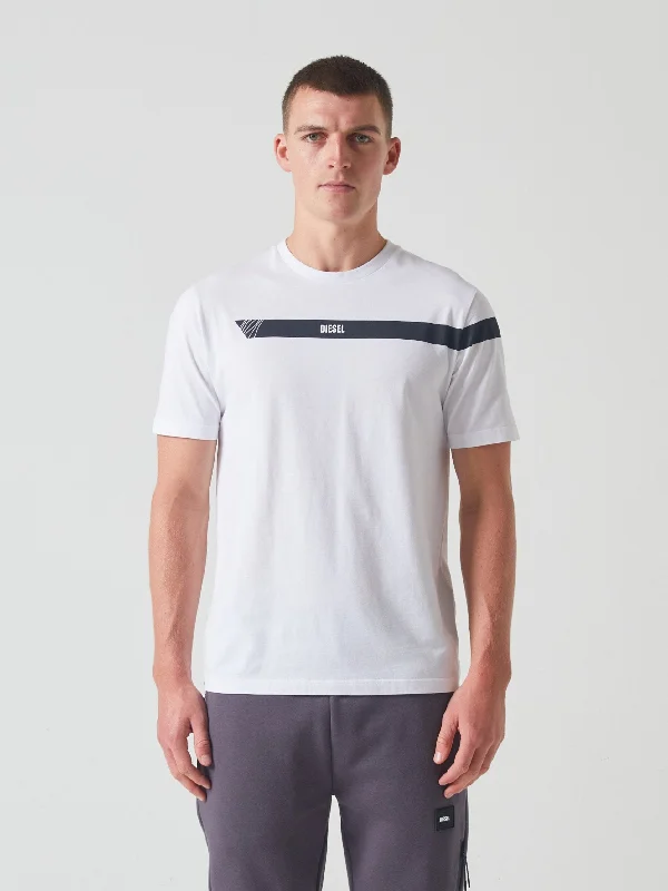 Men's breathable cotton t-shirt-Kev Tee Optic White