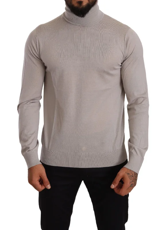 Men's spring knitwear-Dolce & Gabbana Elegant Cashmere Turtleneck Men's Sweater