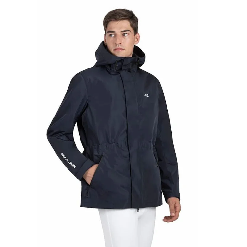 Men's comfortable raincoat-Equiline Unisex Waterproof Raincoat Rawek Navy