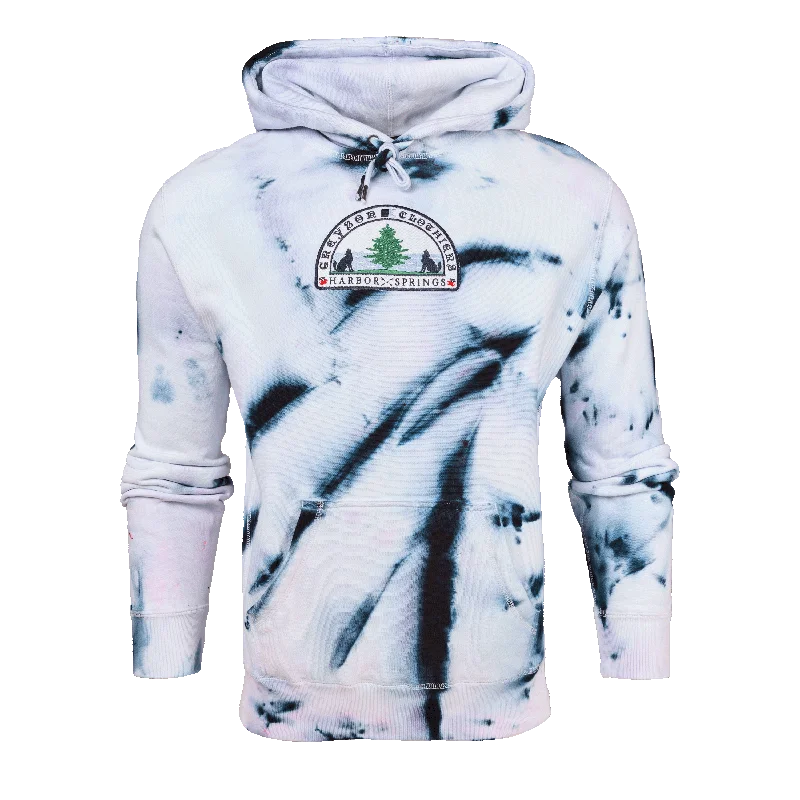 Men's pre-washed sports hoodie-H.S. Tie Dye Fireside Hoodie