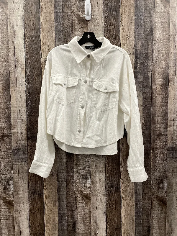 Men's relaxed fit parka-Jacket Shirt By Forever 21 In White, Size: S