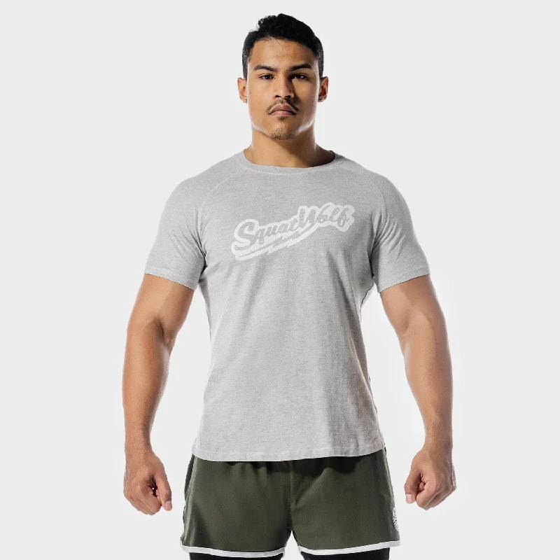 Men's sporty casual wear t-shirt-Golden Era One Up T-shirt - Light Grey Marl