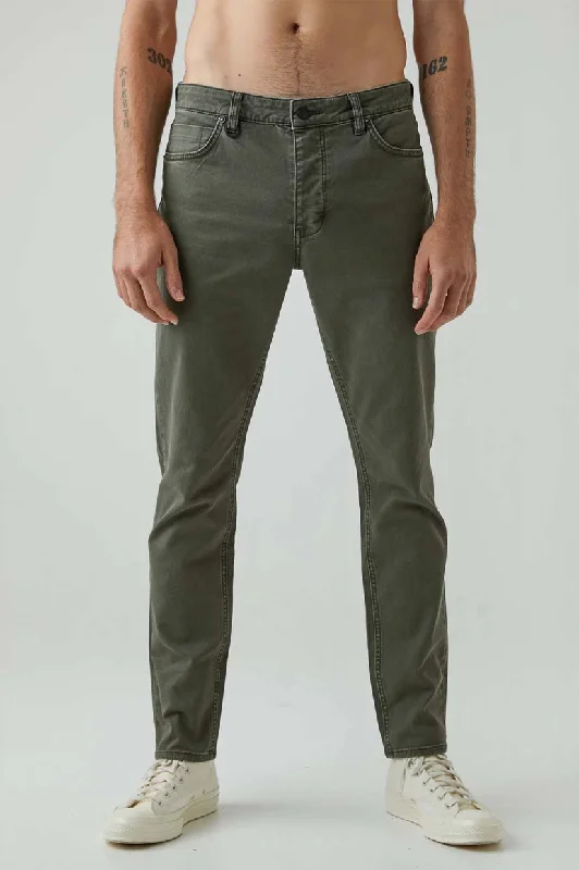 Men's wrinkle-resistant office pants-Neuw Lou Slim Twill - Military