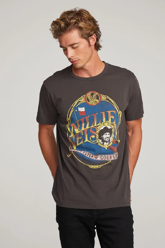 Men's versatile athletic t-shirt-Willie Nelson Outlaw Country Mens Tee