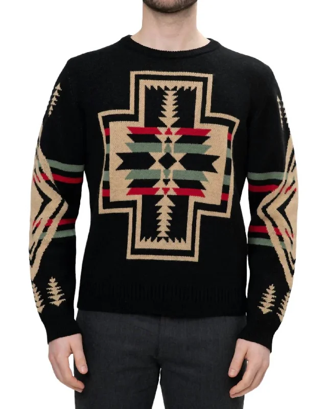 Men's basketball sweater-Tribal Sweater In Black