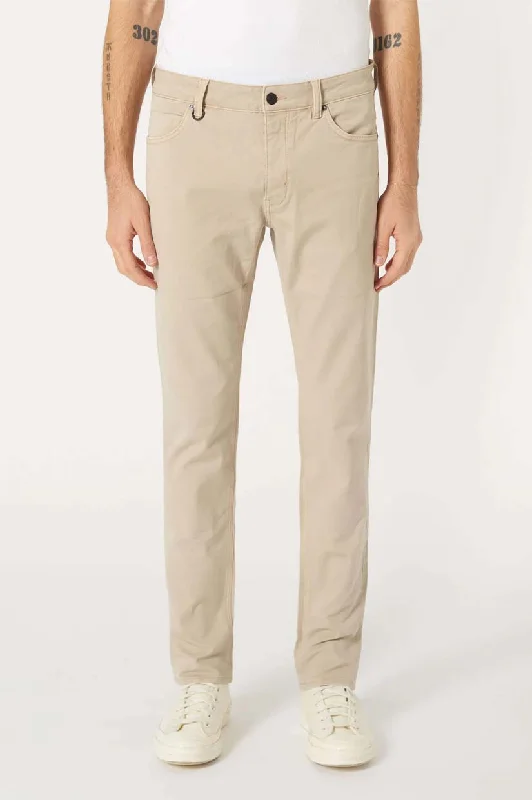 Men's tech-inspired gym pants-Neuw Lou Slim Twill - Tan