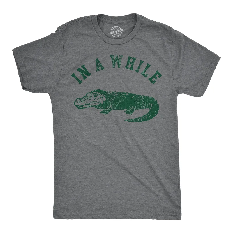 Men's eco-friendly recycled t-shirt-In A While Crocodile Men's T Shirt