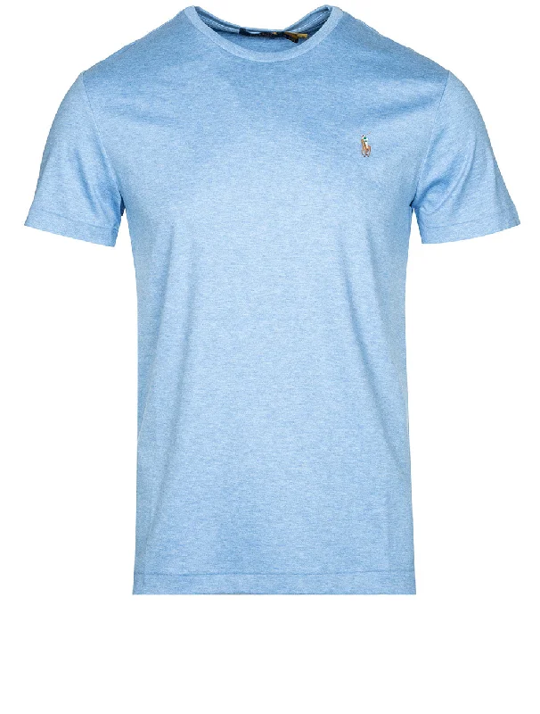 Men's versatile athletic t-shirt-Pima Polo T-Shirt Soft Royal Heather