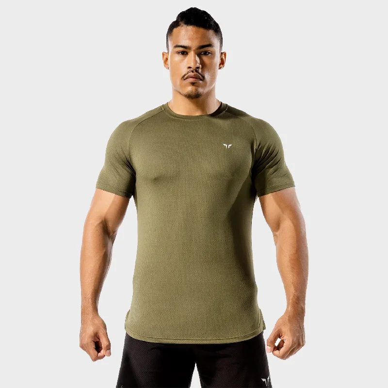 Men's summer wear t-shirt-Core Mesh Tee - Khaki