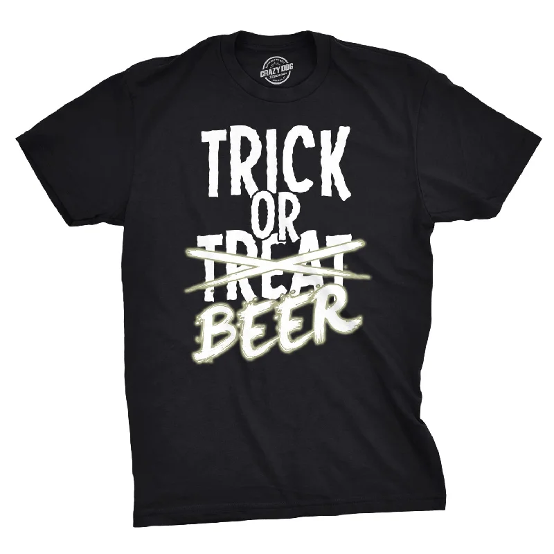 Men's high-performance fabric t-shirt-Trick Or Beer Glow Men's T Shirt