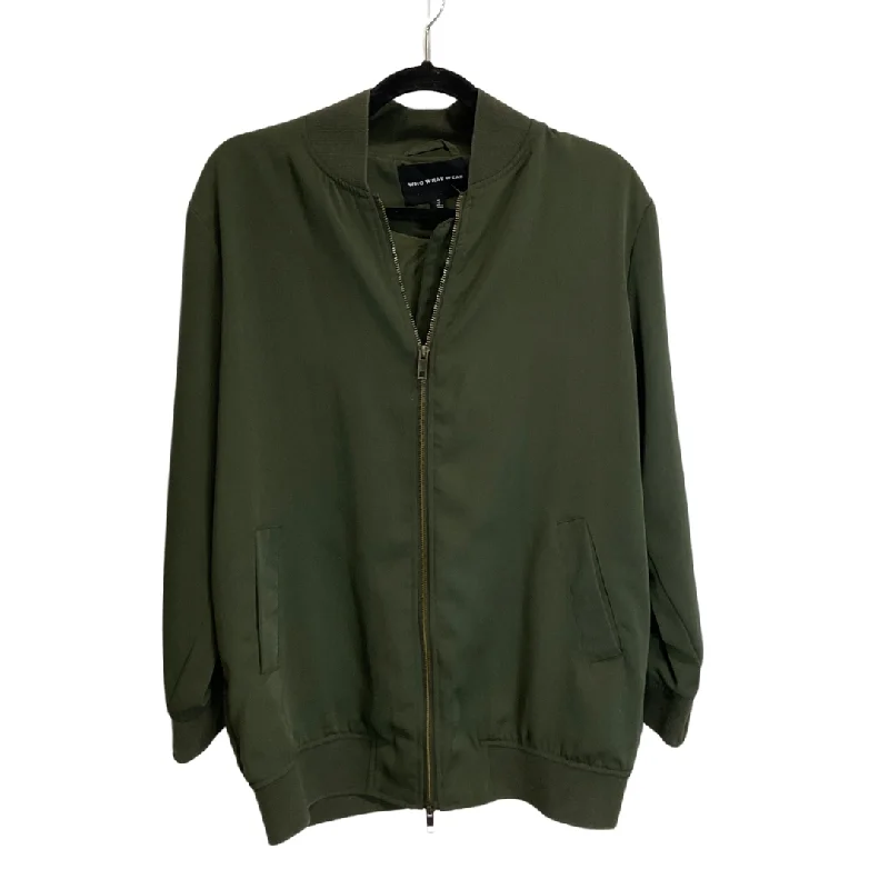 Men's weather-resistant gym jacket-Jacket Other By Who What Wear In Green, Size: S