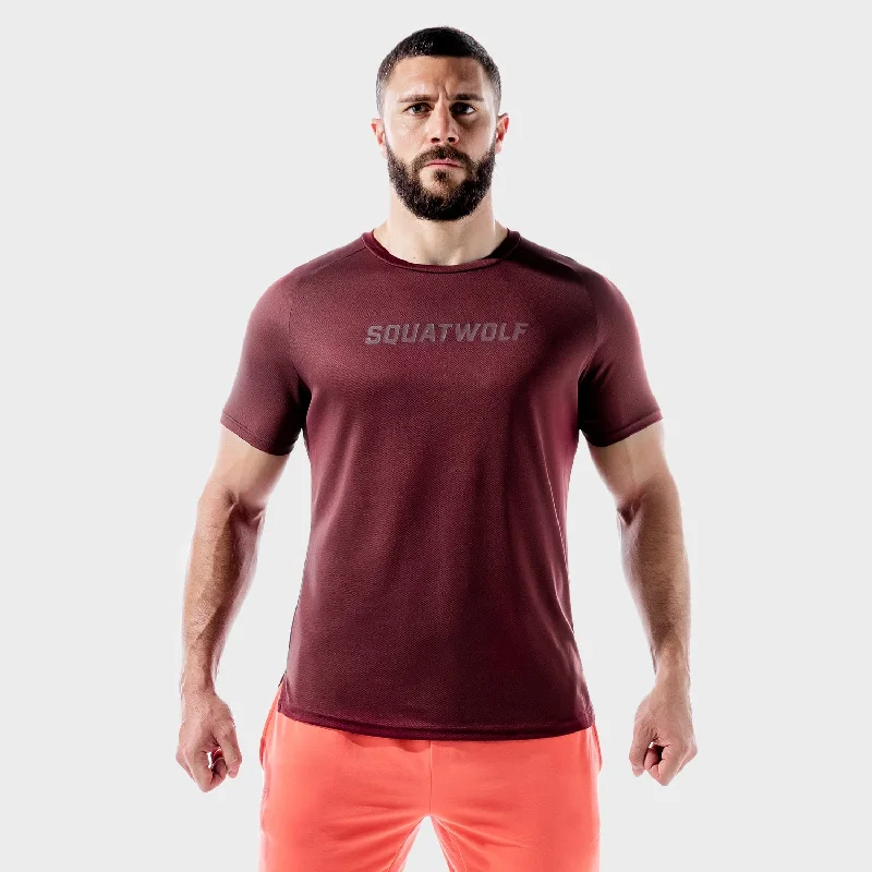 Men's casual athletic t-shirt-LAB360° Recycled Mesh Tee - Tawny Port