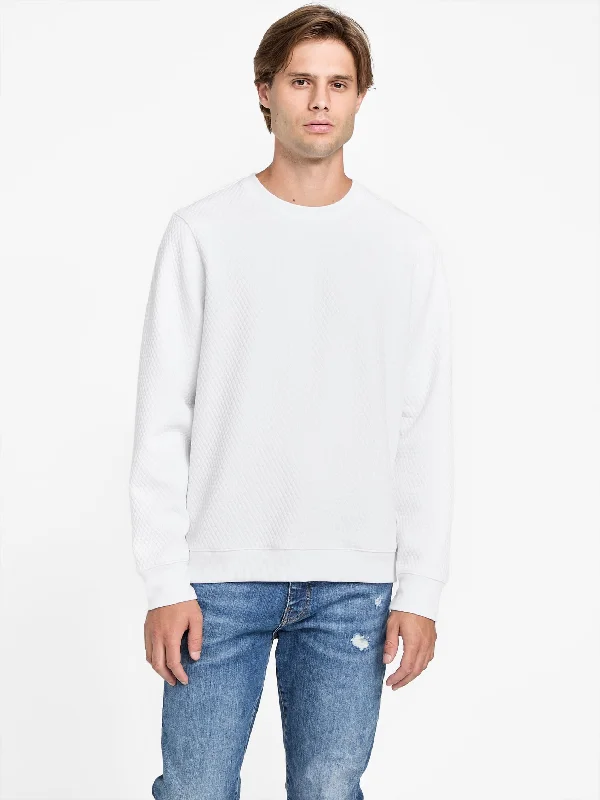 Men's plain sweatshirt-Omar Jacquard Crewneck Pullover