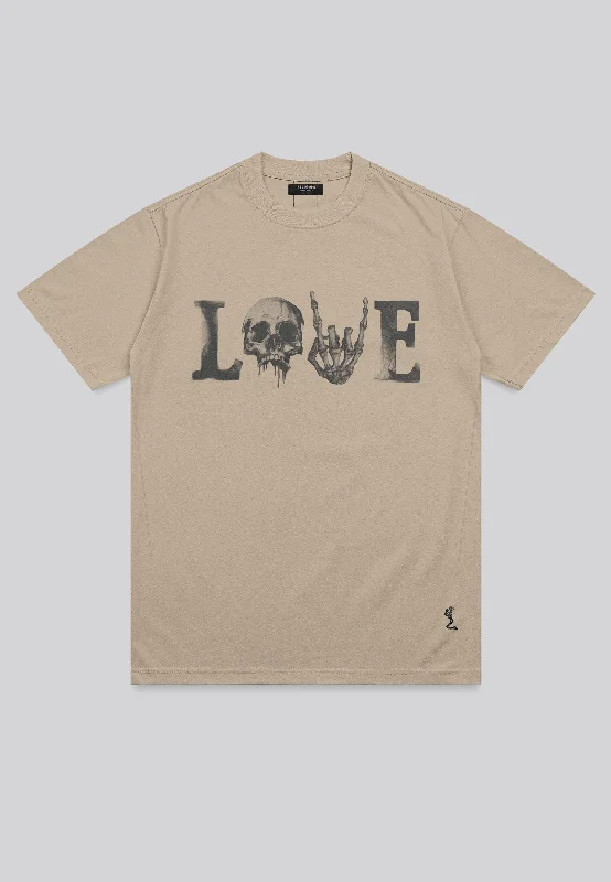 Men's tech fabric athletic t-shirt-LOVE T-SHIRT FAWN