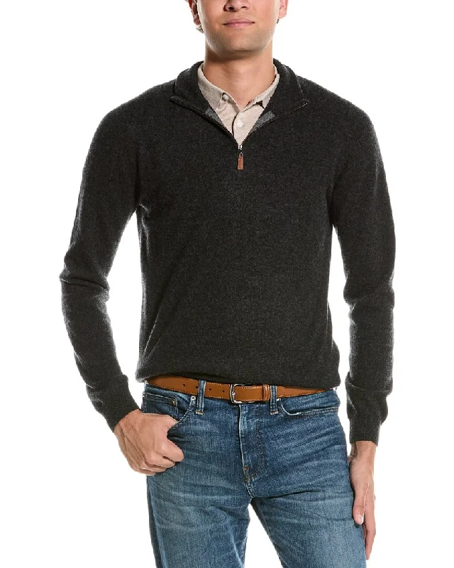 Men's heavyweight sweatshirt-Mette Quarter Zip Cashmere Pullover