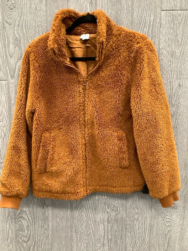 Men's tech-inspired casual jacket-Jacket Faux Fur & Sherpa By J. Crew In Orange, Size: S