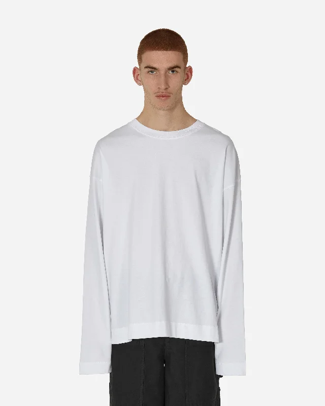 Men's eco-friendly recycled t-shirt-Oversized Longsleeve T-Shirt White