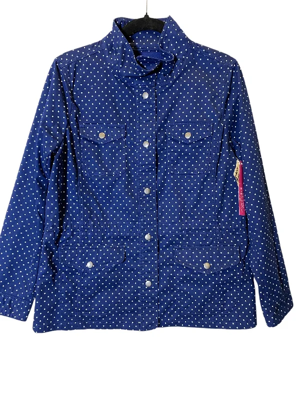 Men's relaxed fit parka-Jacket Shirt By Talbots In Polkadot Pattern, Size: M