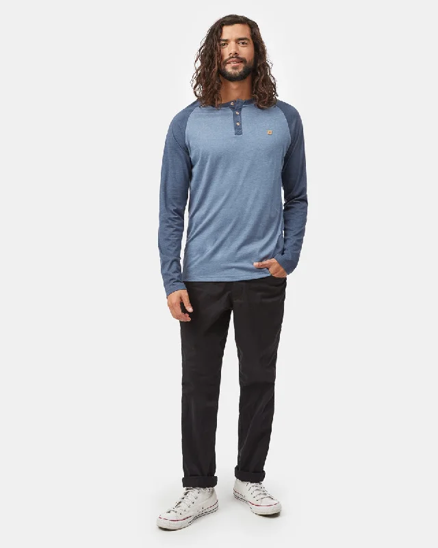 Men's organic cotton blend t-shirt-Baker Henley Longsleeve