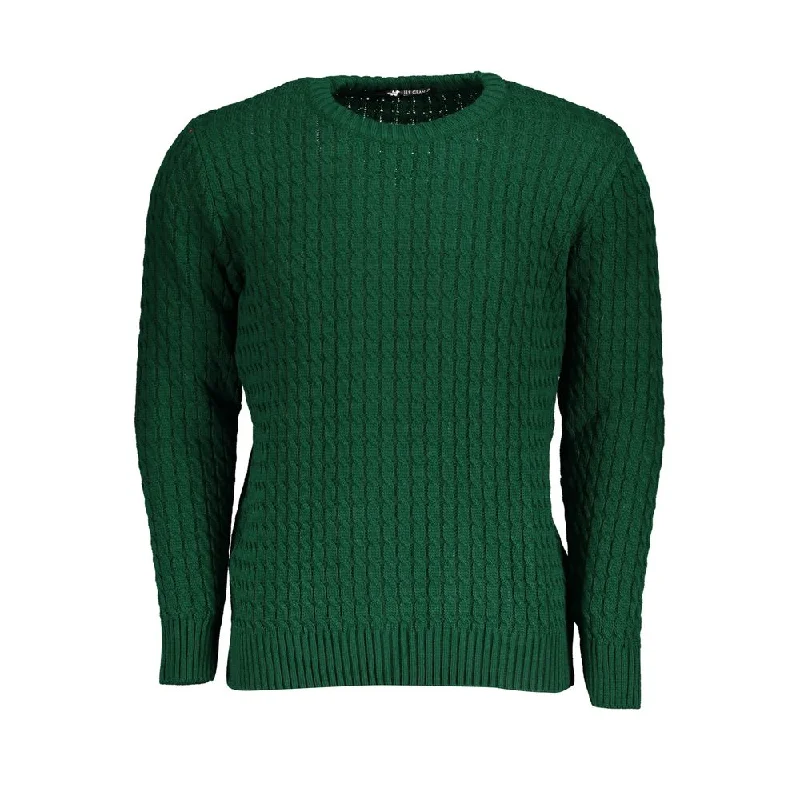 Men's angora sweater-U.S. Grand Polo Twist-Knit  Crew Neck Men's Sweater