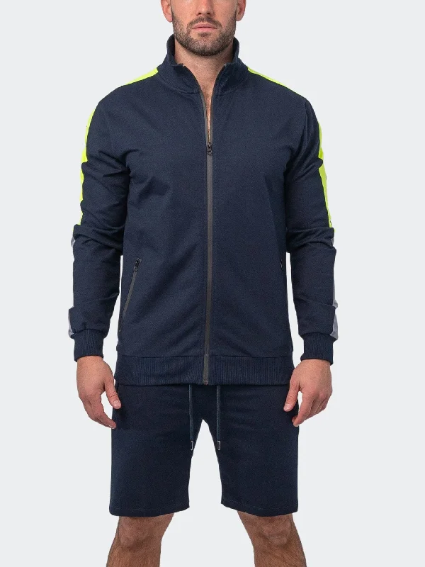 Men's travel sweatshirt-Zipper Level Blue