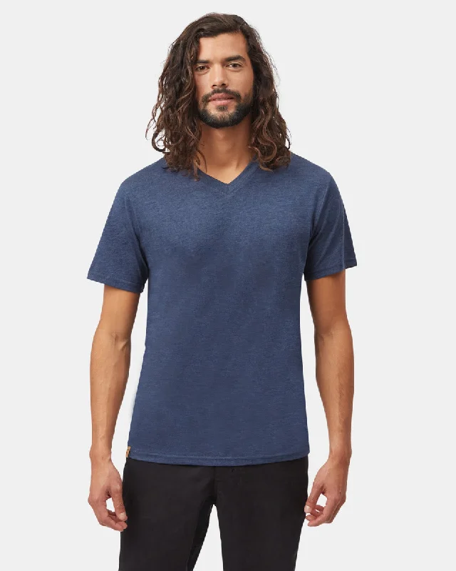 Men's tech fabric athletic t-shirt-Treeblend V-Neck T-Shirt